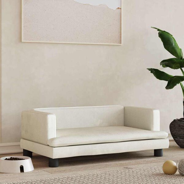 vidaXL Lova &scaron;unims, kreminės spalvos, 80x45x30cm, aksomas