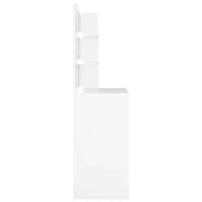 vidaXL Kosmetinis staliukas su LED apšvietimu, baltas, 74,5x40x141cm