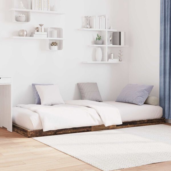 vidaXL Grindų lovos rėmas Senas medis 100 x 200 cm Apdirbta mediena