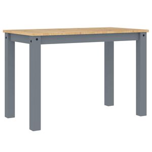 vidaXL Valgomojo stalas PANAMA, pilkas, 112x60x75cm, pu&scaron;ies masyvas