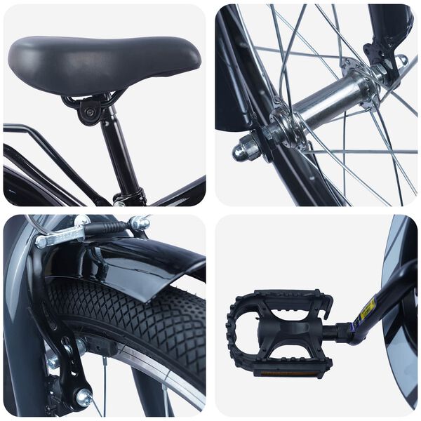 vidaXL Vaikų Dviratis 18 Colių 5&ndash;7 metų vaikams Juoda