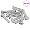 vidaXL Galvos užrakto varžtas 12 pcs Sidabro M6 x 35 mm Plienas