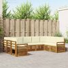 vidaXL Sekcijos sofų komplektas 9 pcs Natūralus ir grietinėlė