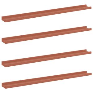 vidaXL Sieninė lentyna 4 vnt. Raudona 100 x 9 x 3 cm Apdirbta mediena