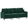 vidaXL Trivietė sofa, tamsiai žalios spalvos, 180cm, aksomas