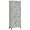 vidaXL Komoda, betono pilkos spalvos, 69,5x34x180cm, apdirbta mediena