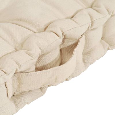 vidaXL Grindų/paletės pagalvėlės, 4vnt., smėlio spalvos, medvilnė