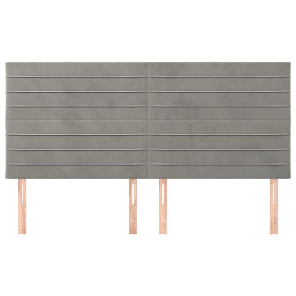 vidaXL Galvūgalis, &scaron;viesiai pilkas, 180x5x118/128 cm, aksomas