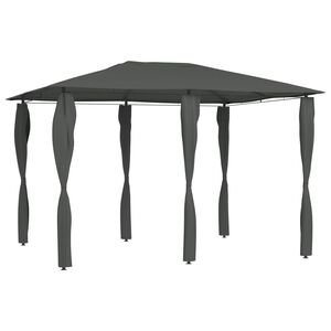 vidaXL Pavėsinė su stulpų uždangalais, antracito, 3x4x2,6m, 160g/m&sup2;