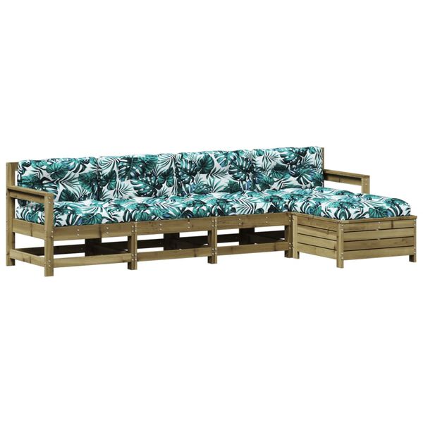 vidaXL Sodo poilsio komplektas su pagalvėlėmis, 5 dalių, pu&scaron;is