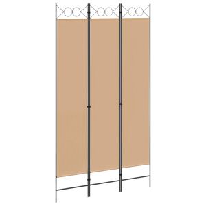 vidaXL 3-panelis kambario skirstytuvas Smėlio 120 x 220 cm Audinys