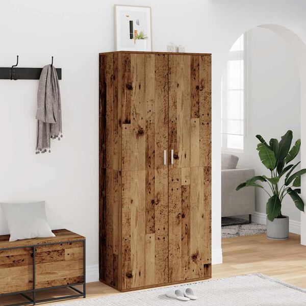 vidaXL batų spintelė Old Wood 80x39x178 cm Engineered Wood