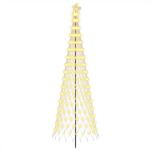 vidaXL LED Kalėdų medis 300 cm 350 LED &Scaron;ilta balta Geležis Juoda