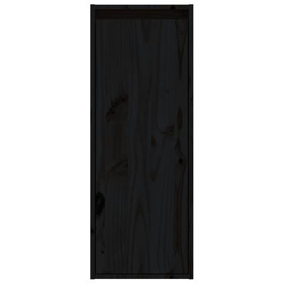 vidaXL Sieninė spintelė, juoda, 30x30x80cm, pušies masyvas