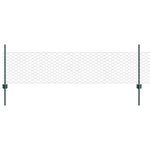 vidaXL Hexagonal Fence with Post 10 x 0,5 m PVC dengtas plienas Žalia