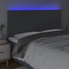 vidaXL Galvūgalis su LED, tamsiai pilkas, 180x5x118/128cm, audinys