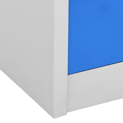 vidaXL Spintelės, 5vnt., pilkos/mėlynos, 90x45x92,5cm, plienas