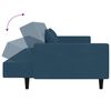 vidaXL Dvivietė sofa-lova su dvejomis pagalvėmis, mėlyna, aksomas