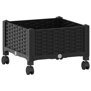 vidaXL Sodo puodynė su ratukais Juoda 40 x 40 x 29 cm PP
