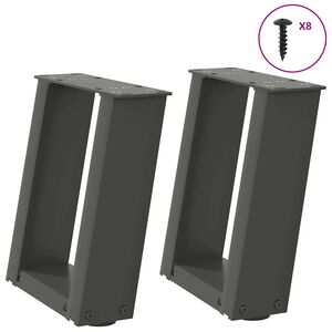 vidaXL Kavos staliuko kojelės, 2 vnt., antracito spalvos, 30x(30-31) cm, plienas