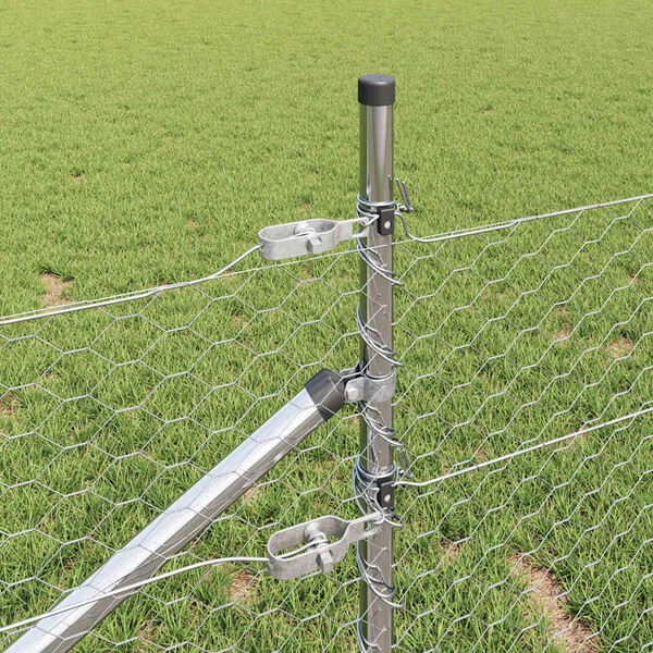 vidaXL Tvorelės stulpas Sidabro 10 x 0,8 m (36 mm tinklelis) Plienas