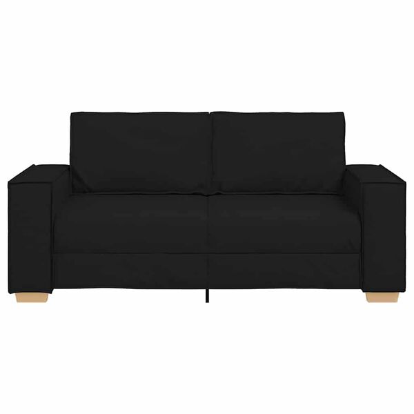 vidaXL Dvivietė sofa, juoda, 140 cm, audinys
