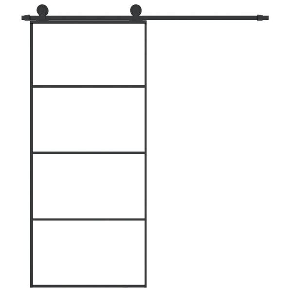 vidaXL Stumdomos durys su įrangos rinkiniu, 90x205cm, ESG ir aliuminis