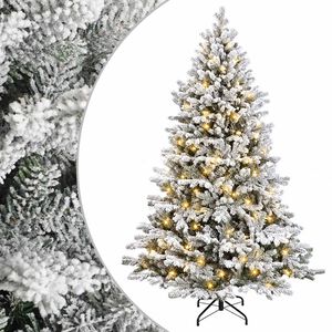 vidaXL Dirbtinė Sulankstoma Kalėdų Eglutė 120 cm 150 LED &Scaron;ilta balta