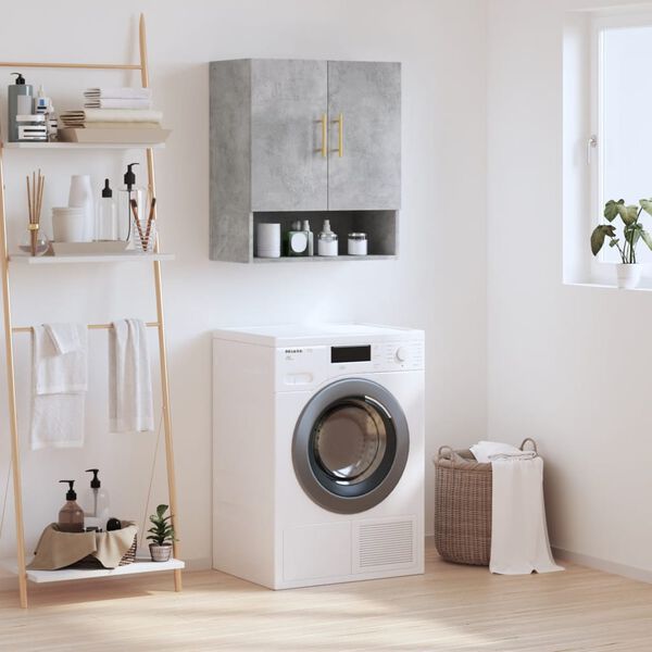 vidaXL Sieninė spintelė, betono pilka, 60x31x70cm, apdirbta mediena