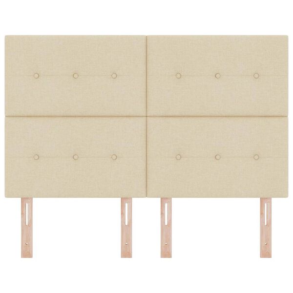 vidaXL Galvūgalis su galvūgalio Kreminė 144 cm Dirbtinė oda