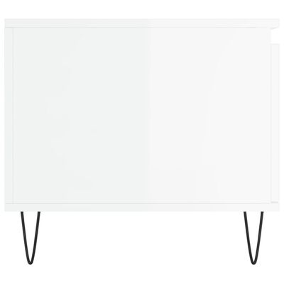 vidaXL Kavos staliukas, baltas, 100x50x45cm, apdirbta mediena, blizgus