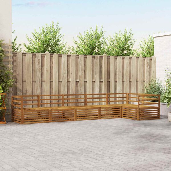 vidaXL Lauko sofos komplektas 6 pcs Natūrali Kietos akacijos mediena