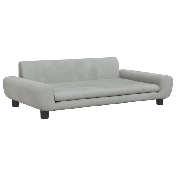 vidaXL Vaiki&scaron;ka sofa, &scaron;viesiai pilkos spalvos, 100x54x33cm, aksomas