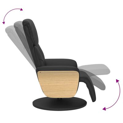 vidaXL Atlošiama kėdė su pakoja, juodos spalvos, dirbtinė oda
