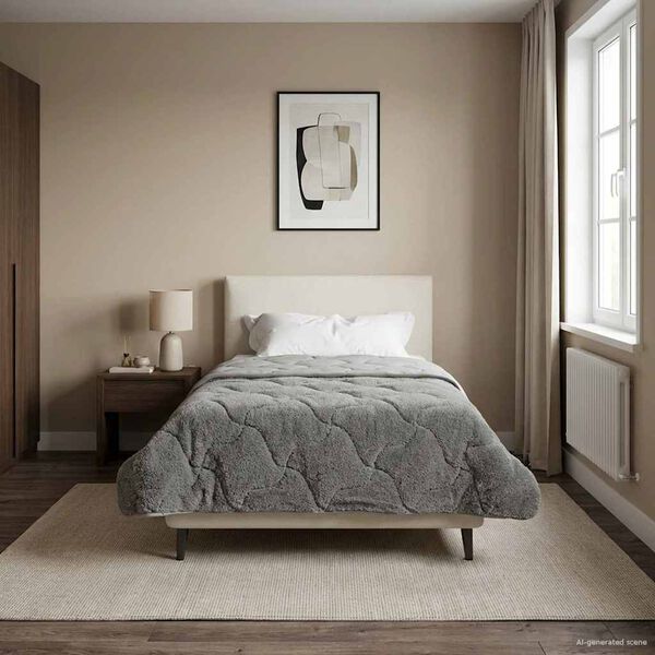 vidaXL Pilna metų antklodė Tik&scaron;tas Antracitas 140 x 220 cm