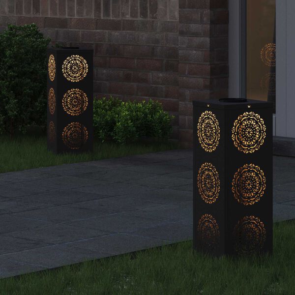 vidaXL Saulės LED &scaron;aligatvio &scaron;viesa 2 pcs Juoda