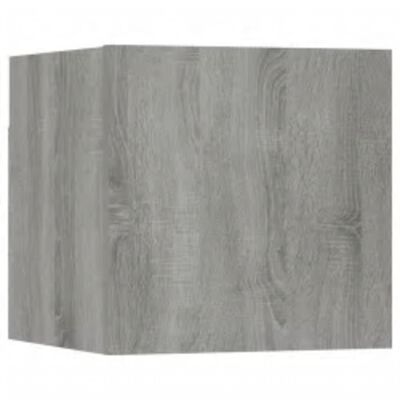 vidaXL TV spintelių komplektas, 3 dalių, pilkas ąžuolo, mediena