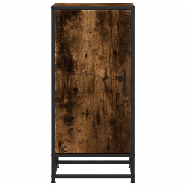 vidaXL Šoninė spintelė, dūminio ąžuolo, 35,5x35x76cm, mediena/metalas