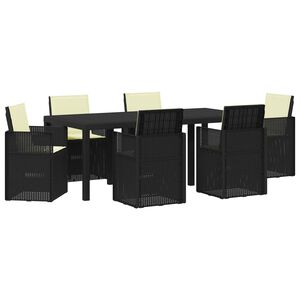 vidaXL Sodo valgomojo komplektas 7 vnt. Antracito ir kreminė PP
