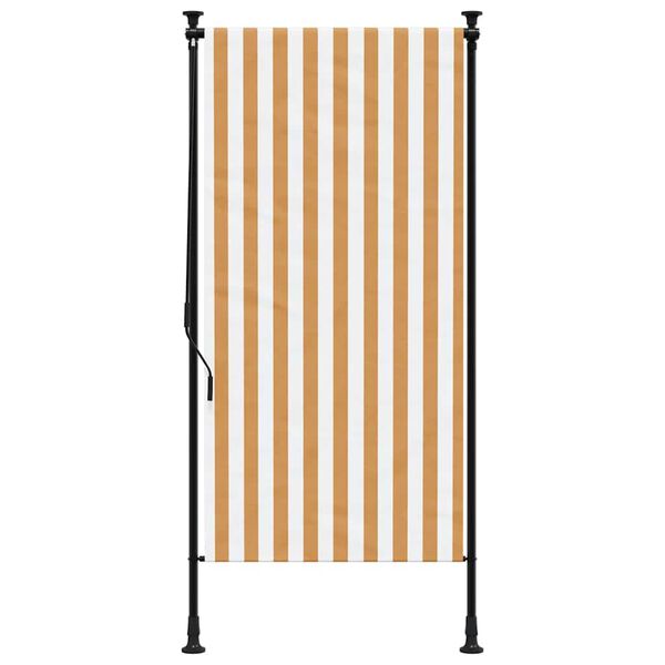 vidaXL Lauko roletas, oranžinis/baltas, 100x270cm, audinys ir plienas