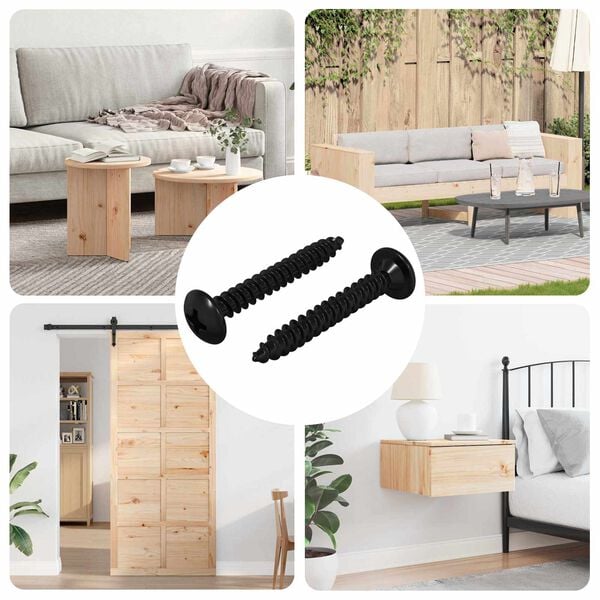 vidaXL Srieginiai Nagai 2 pcs Juoda M4 x 28 mm Plienas