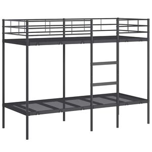 vidaXL Dviauk&scaron;tė lova be čiužinio Juoda 75x190 cm Plienas