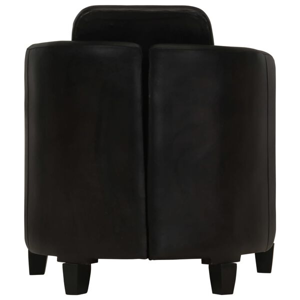 vidaXL Krėslas, juodos spalvos, tikra oda