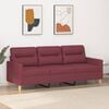 vidaXL Trivietė sofa, raudonojo vyno spalvos, 180cm, audinys