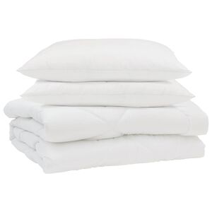 vidaXL Vasaros antklodė su pagalve 3 pcs Balta Mikropluo&scaron;tas