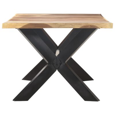 vidaXL Valgomojo stalas, 200x100x75cm, mediena su medaus apdaila
