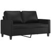 vidaXL Dvivietė sofa, juodos spalvos, 120cm, dirbtinė oda