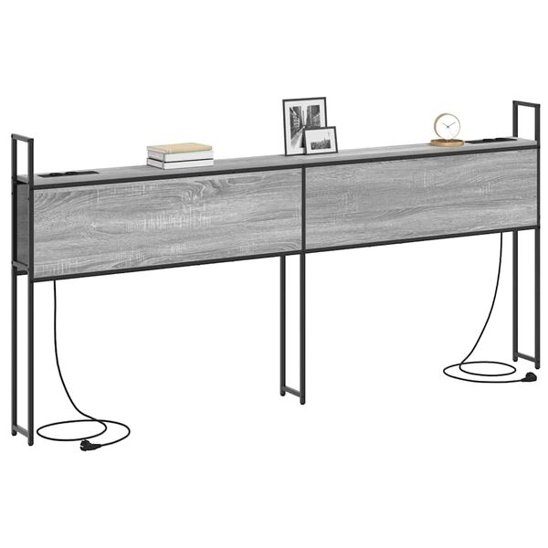 vidaXL Saugojimo Lovos Atlo&scaron;as su Įkrovimo Stotimi Pilka sonoma ąžuolo