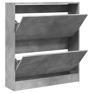 vidaXL Spintelė batams, betono pilka, 80x21x87,5cm, apdirbta mediena