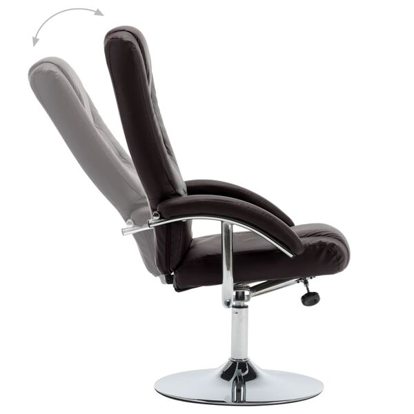 vidaXL Atlo&scaron;iamas krėslas su pakoja, rudos spalvos, dirbtinė oda